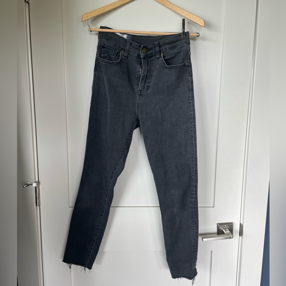 Marine Layer High Rise Skinny Jeans Raw Hem